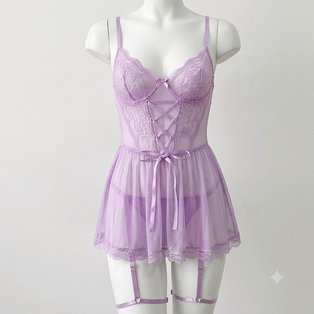Vestido de Noche Encanto con Encaje Meta